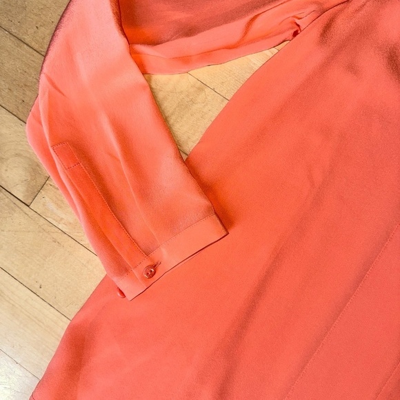 PURE orange silk top, 2, G992 - Picture 2 of 3